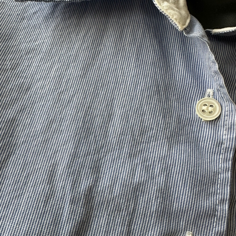 J. Crew classic blue and white striped button down shirt - Picture 3 of 9